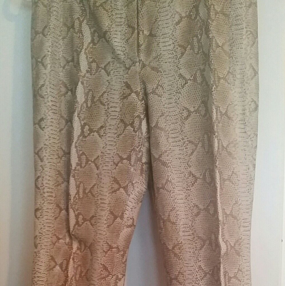 Paige Novick Leather Pants Snake print